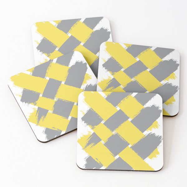 Item preview, Crossing brushstrokes: ultimate gray & illuminate yellow designed and sold by PixelPack Design.