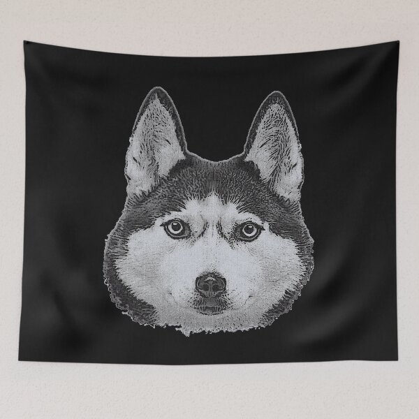 Item preview, husky face, cool dog designs for men designed and sold by Kirei-Lily.