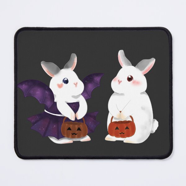 Item preview, White bunny trick or treat Couple _ Bunniesmee Halloween Edition designed and sold by bunniesmee.