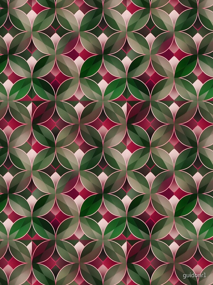 Artwork view, Retro Green Pink Pattern designed and sold by guidonr1