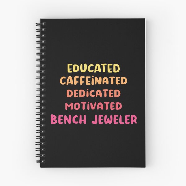 Item preview, Educated caffeinated dedicated motivated bench jeweler funny metalsmith quote humor pink shades jeweler gift designed and sold by MetalicBabe.