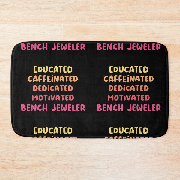 Item preview, Educated caffeinated dedicated motivated bench jeweler funny metalsmith quote humor pink shades jeweler gift designed and sold by MetalicBabe.
