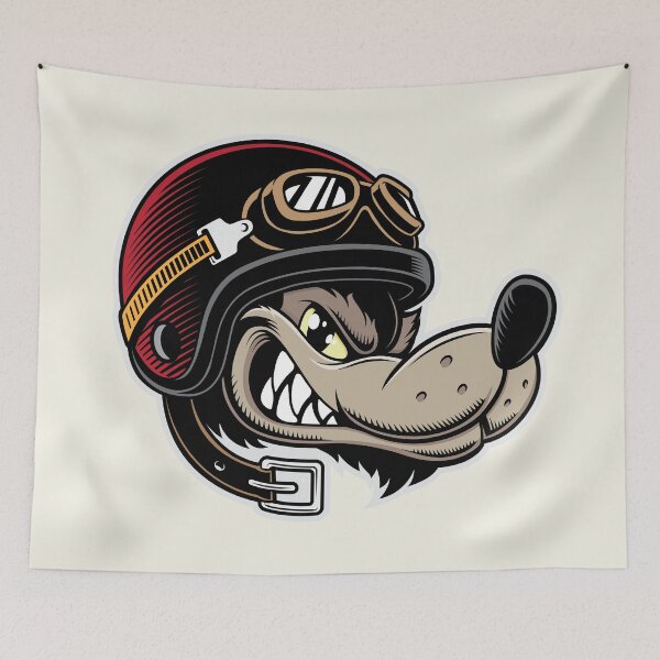 Item preview, Big Bad Wolf Racing Cartoon designed and sold by blackdogshop.