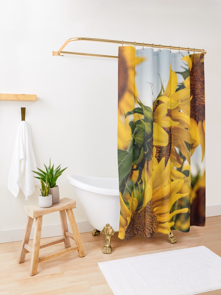Alternate view of Dancing in the Sun - Sunflower Photo Art Shower Curtain