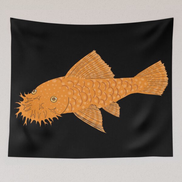 Item preview, Super Red Bristlenose Pleco - Spicy Cheeto Flavor - Black Background designed and sold by ReverendMothman.