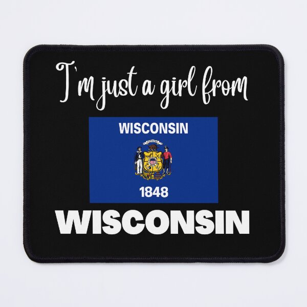 Item preview, I’m just a girl from Wisconsin- State pride design for women and girls designed and sold by DesignsByDaddy.