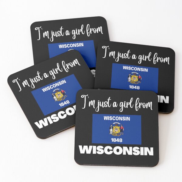 Item preview, I’m just a girl from Wisconsin- State pride design for women and girls designed and sold by DesignsByDaddy.
