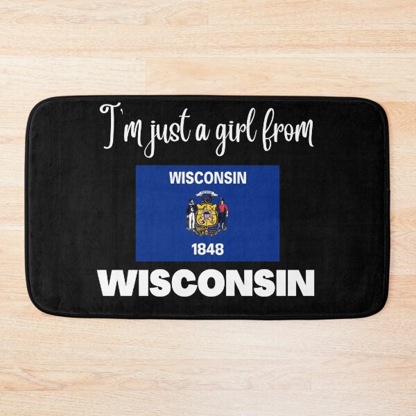 Item preview, I’m just a girl from Wisconsin- State pride design for women and girls designed and sold by DesignsByDaddy.