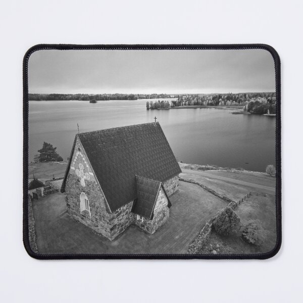 Item preview, Church with a view. The Church of St Olav byt the Rautavesi bw designed and sold by Jouko Lehto Photography.