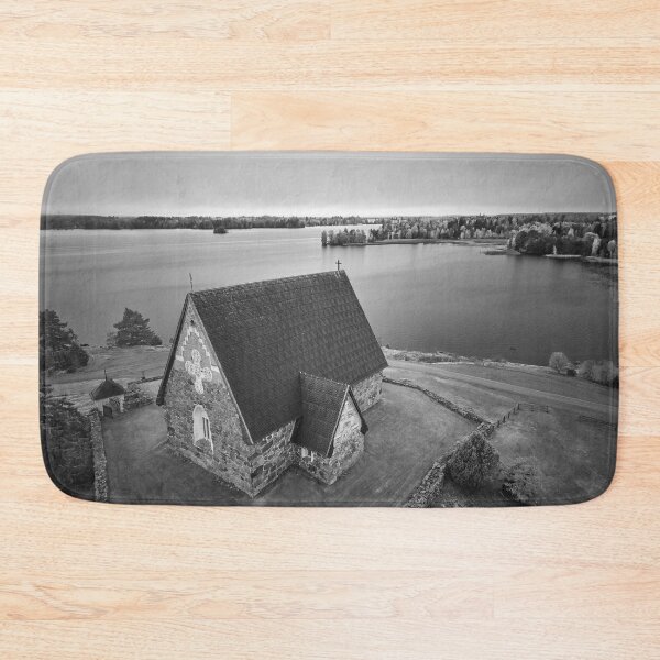 Item preview, Church with a view. The Church of St Olav byt the Rautavesi bw designed and sold by Jouko Lehto Photography.