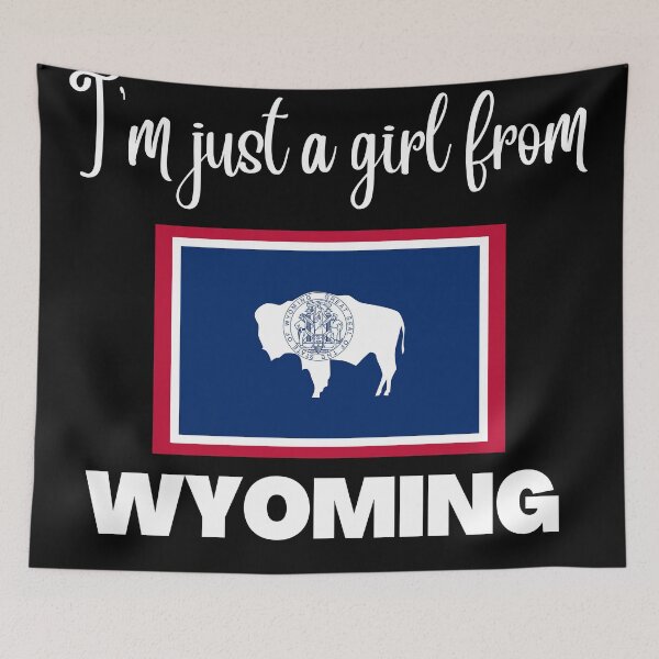 Item preview, I’m just a girl from Wyoming- State pride design for women and girls designed and sold by DesignsByDaddy.