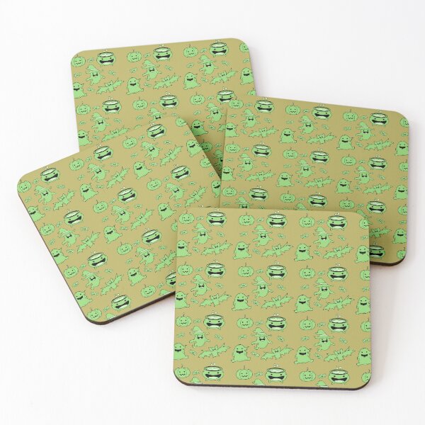 Item preview, Incredible creepy Halloween pattern with a green background to always carry the spirit of Autumn with you designed and sold by Patternschidos.