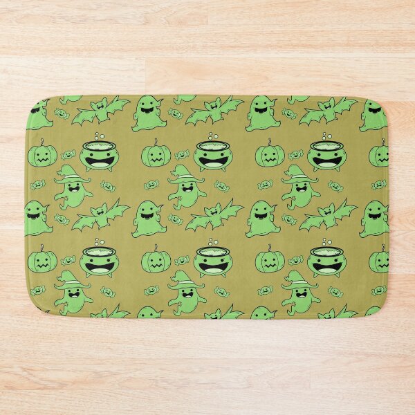 Item preview, Incredible creepy Halloween pattern with a green background to always carry the spirit of Autumn with you designed and sold by Patternschidos.