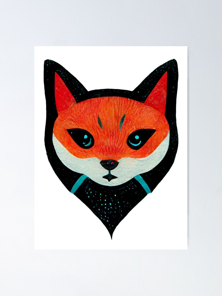 Red Fox Line Art Poster For Sale By Turquoisethings Redbubble