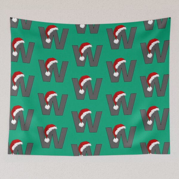 Item preview, Christmas Letter W with Santa Hat designed and sold by Lyssarien.