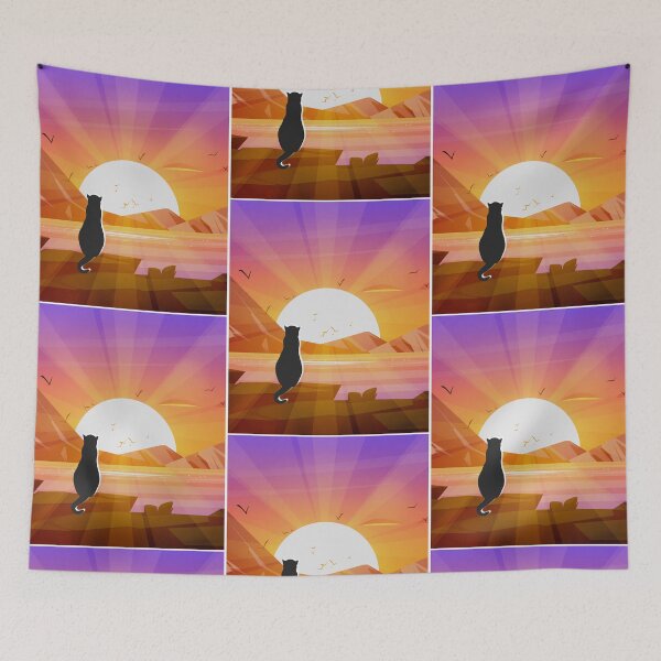 Item preview, Black Cat Watching Sunset  designed and sold by DjoooDjooo.