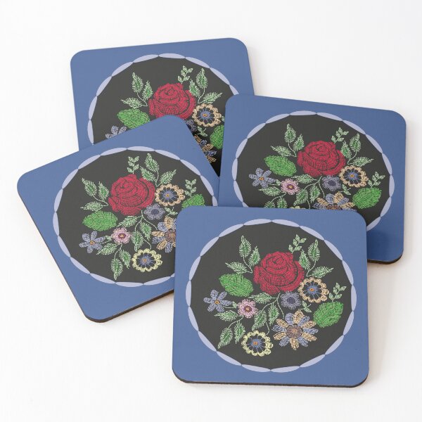 Item preview, Embroidered flowers in medallion. designed and sold by Nanar1984.