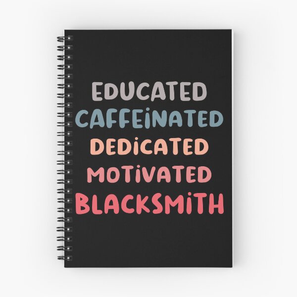 Item preview, Educated caffeinated dedicated motivated blacksmith funny metalsmith quote humor blue shades designed and sold by MetalicBabe.