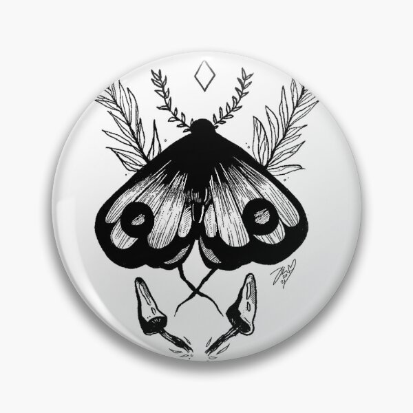 Item preview, MUSHROOM MOTH Witchy Nature Lover Ink Illustration designed and sold by DXTROSE.