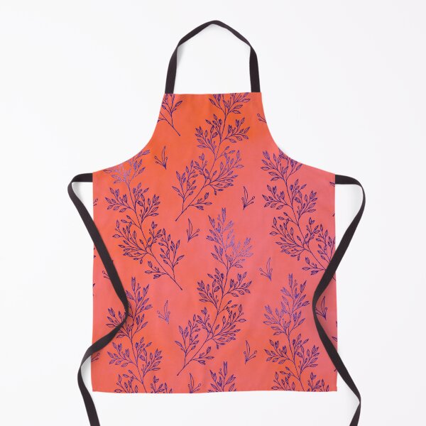 Item preview, Autumn Nights Purple Sprigs on Orange Background designed and sold by LDTreasures.