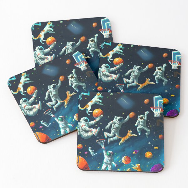 Item preview, Cats Playing Basketball in Space with Astronauts designed and sold by sweetbelle.