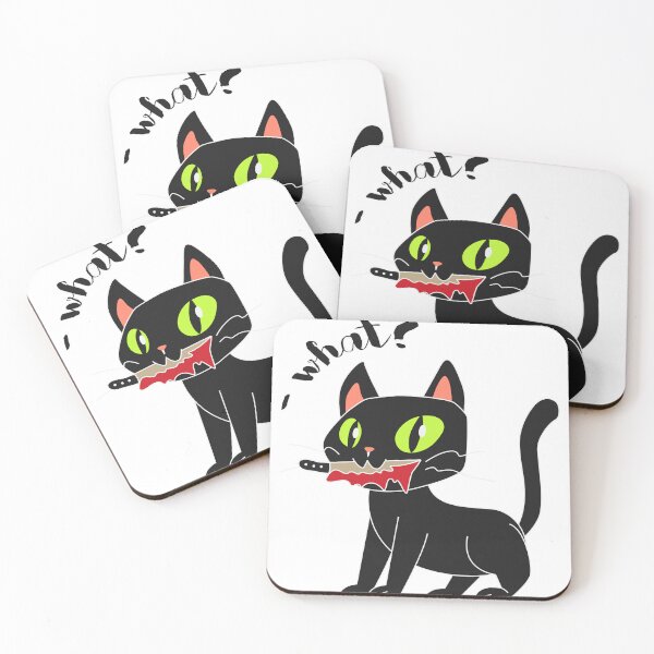 Item preview, Cat What Black Cat With Knife Halloween designed and sold by felyne-kitty.