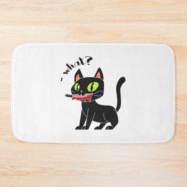Item preview, Cat What Black Cat With Knife Halloween designed and sold by felyne-kitty.