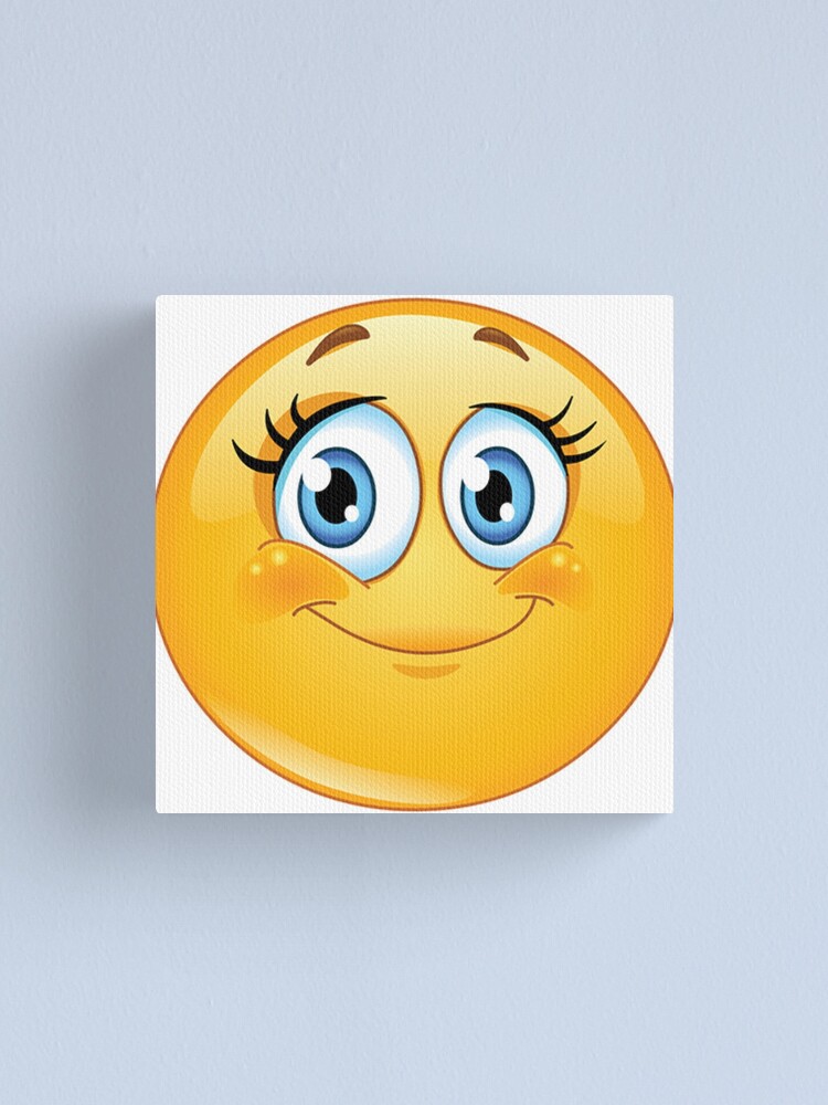 Smiley Face Big Eyes Canvas Print By Bizzart Redbubble
