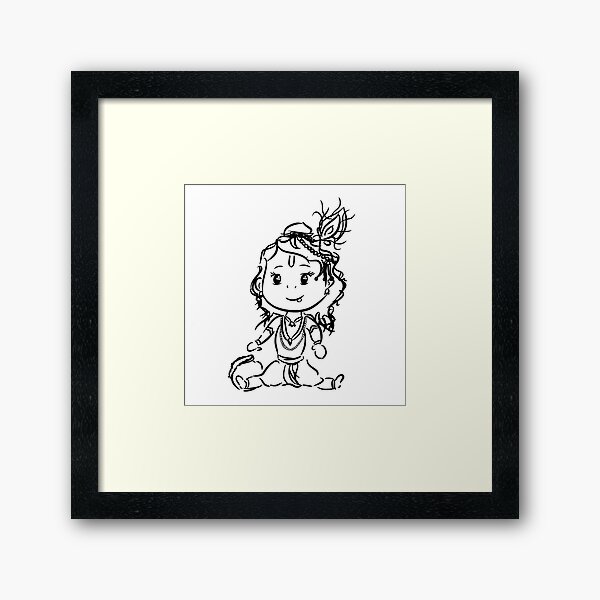 Baala Lord Krishna Drawing by Sushmitha Shetty - Fine Art America