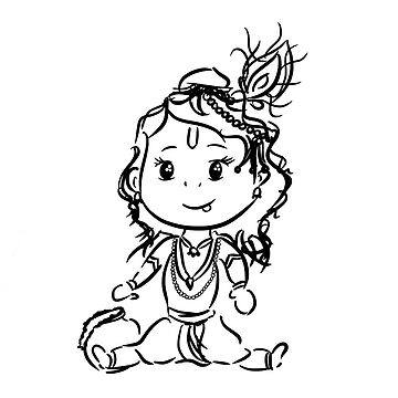 Handmade Krishna Sketch Size A4