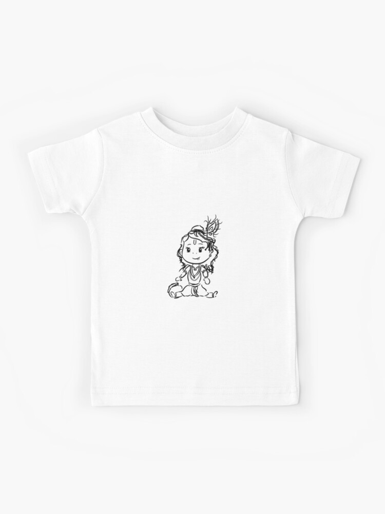 Premium Vector | Little krishna coloring page line drawing vector design  outline baby krishna hindu god