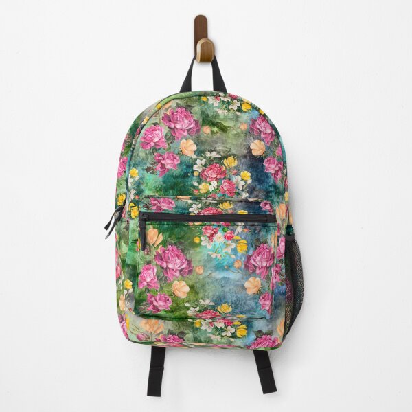 Artikelvorschau, Farbenfrohe Blumen und Rosen exotischen Sommergarten, botanisches Muster, florale Illustration, bunte grüne Vintage-Blumen entworfen und verkauft von ZeinabTaha.