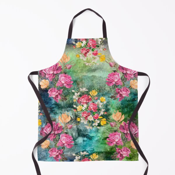 Artikelvorschau, Farbenfrohe Blumen und Rosen exotischen Sommergarten, botanisches Muster, florale Illustration, bunte grüne Vintage-Blumen entworfen und verkauft von ZeinabTaha.