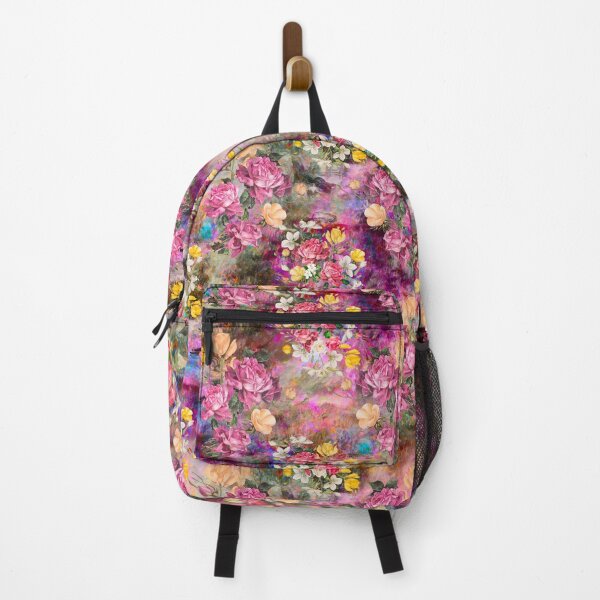 Artikelvorschau, Farbenfrohe Blumen und Rosen exotischen Sommergarten, botanisches Muster, florale Illustration, mehrfarbig rosa Vintage Blumen entworfen und verkauft von ZeinabTaha.