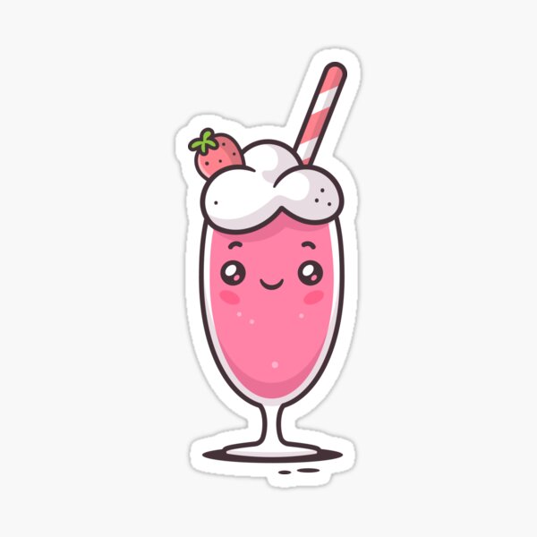 "Strawberry Milkshake Kawaii" Sticker for Sale by zoljo Redbubble
