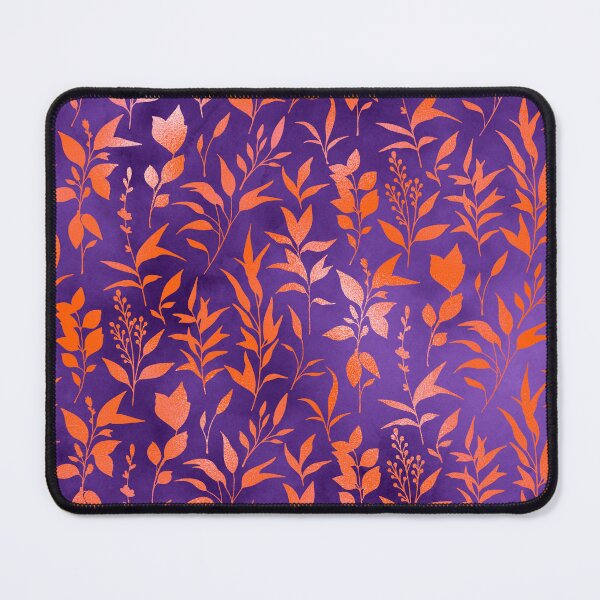 Item preview, Autumn Nights Orange Leaves and Sprigs on Purple Background designed and sold by LDTreasures.