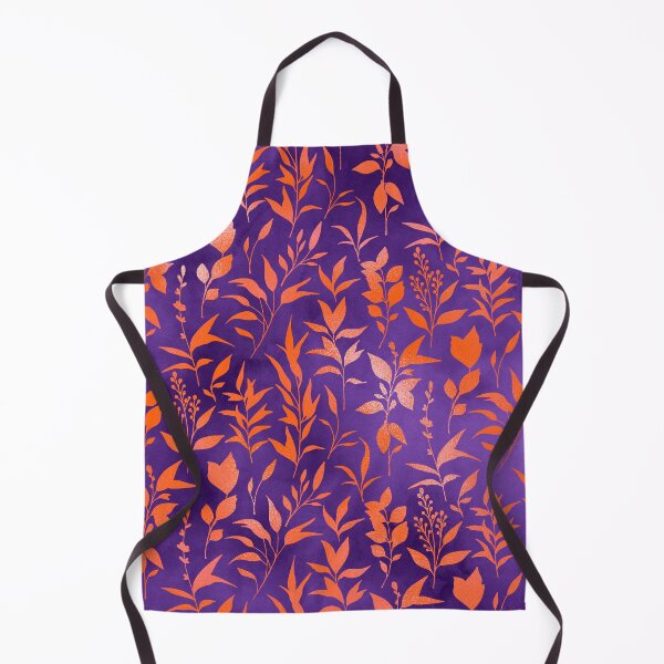 Item preview, Autumn Nights Orange Leaves and Sprigs on Purple Background designed and sold by LDTreasures.