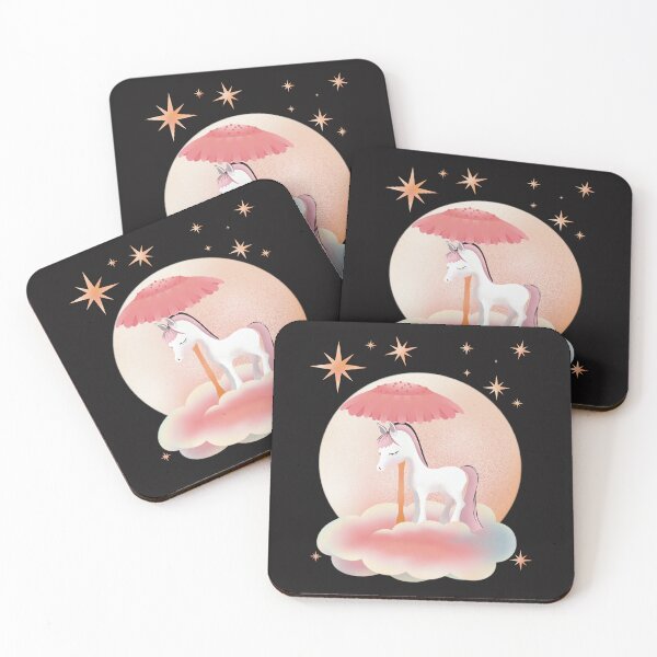 Item preview, Cute Norwegian Fjord Horse sleeping on a Cloud with Moon, Stars and pink Flower designed and sold by cuteunicornshop.