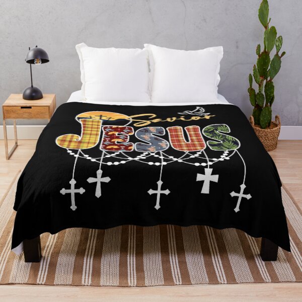 Item preview, Jesus Savior Christian Faith Sunset Autumn Plaid with Hanging Crosses designed and sold by FlutteringWings.