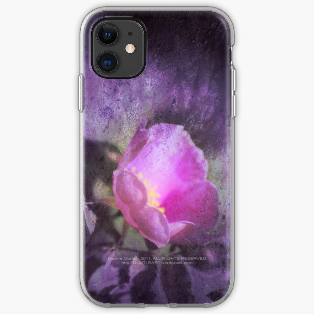 Old fashioned pink rose, purple texture iPhone Case & Cover