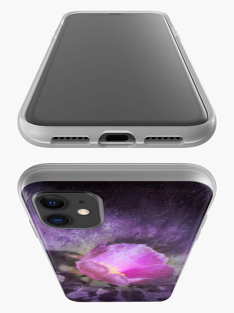 Alternate view of Old fashioned pink rose, purple texture iPhone Case & Cover