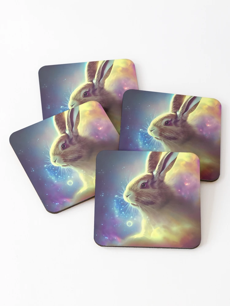 Thumbnail 1 of 5, Coasters (Set of 4), Galaxy Rabbit designed and sold by RSRed.