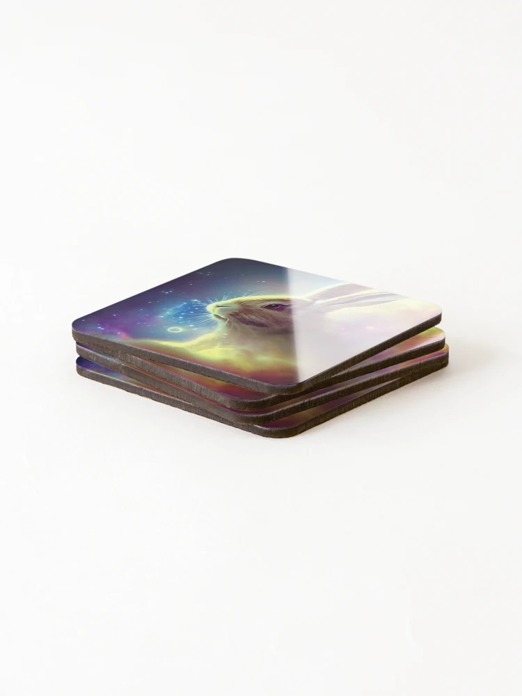 Thumbnail 4 of 5, Coasters (Set of 4), Galaxy Rabbit designed and sold by RSRed.