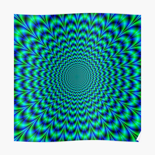 Pulse in Blue and Green Poster