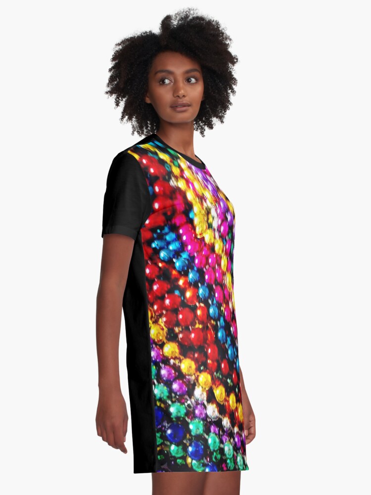 Alternate view of MARDI GRAS BEADS ; Art Deco Print Graphic T-Shirt Dress