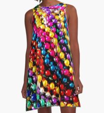 "MARDI GRAS BEADS" Art Deco Print A-Line Dress
