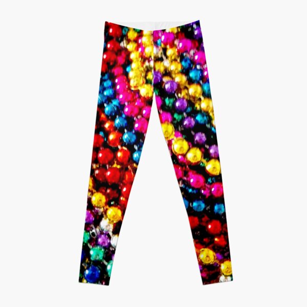 MARDI GRAS BEADS; Art-Deco-Druck Leggings