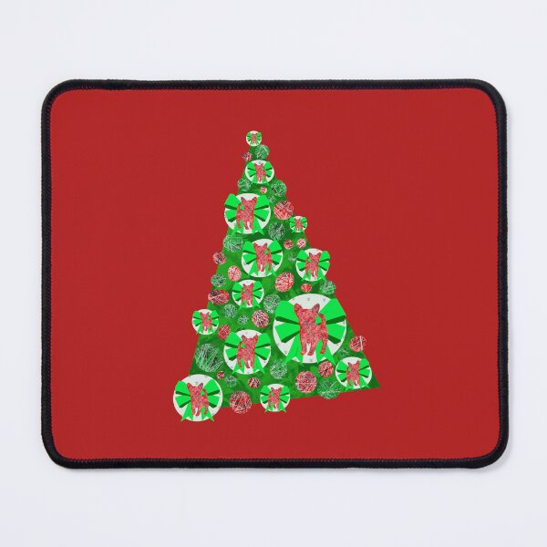 Item preview, Chihuahua Green Bow Christmas Tree Dog Silhouette designed and sold by AMSonArt.