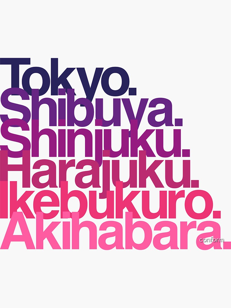 Tokyo Districts purple Sticker For Sale By Conform Redbubble tokyo-districts-purple-sticker-for-sale-by-conform-redbubble