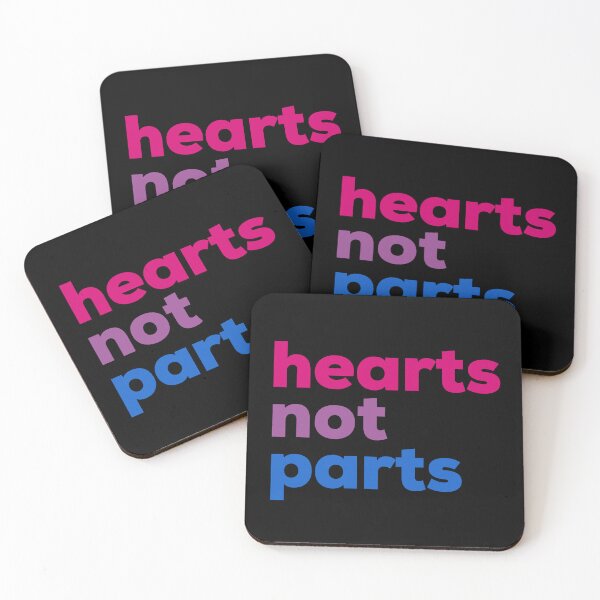 Item preview, Hearts Not Parts Bi. Bisexual Pride designed and sold by Subtle Pride Shop.
